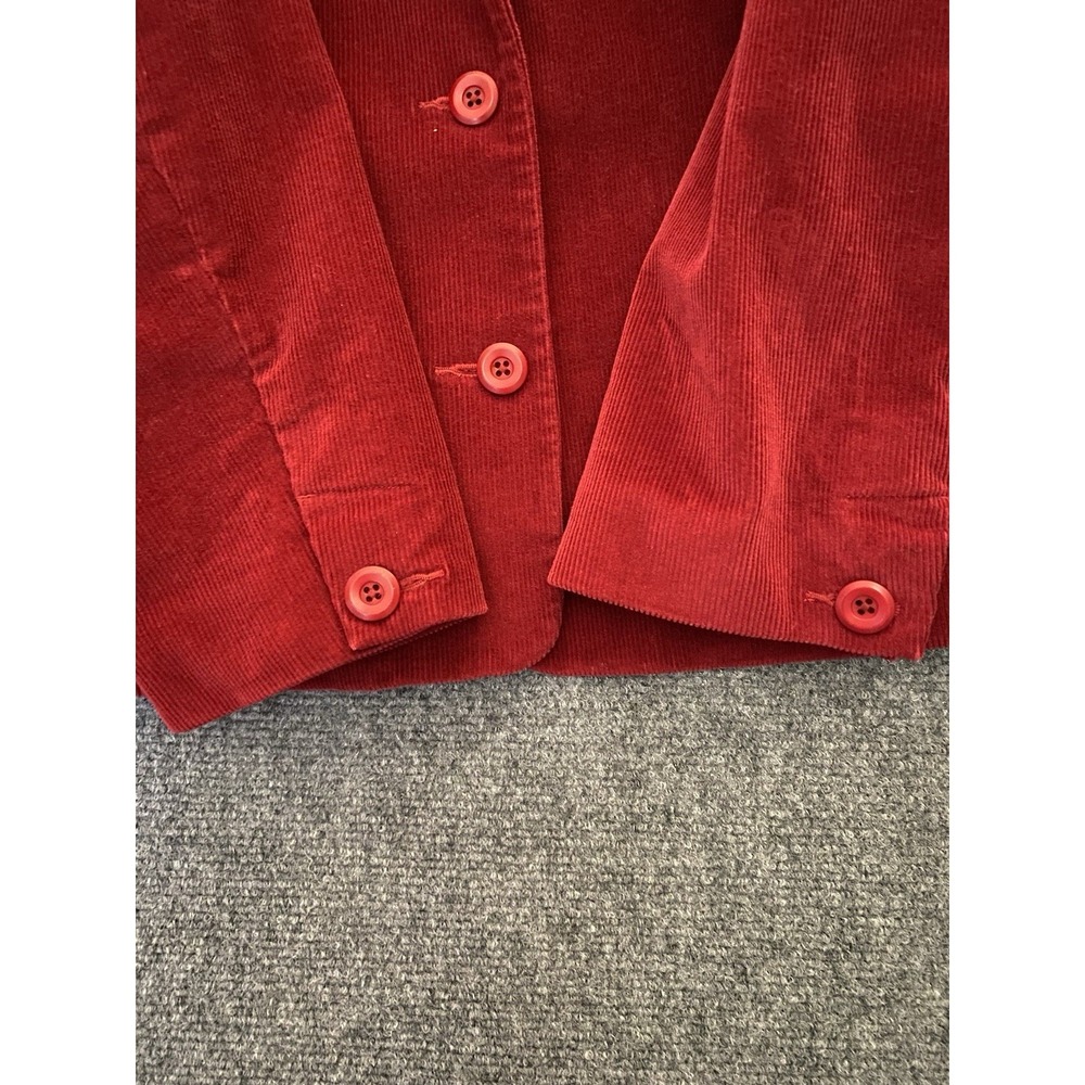 LL Bean  Womens Corduroy Blazer 20 Petite Burgundy  Vintage Classic Academia Y2K - Picture 9 of 9